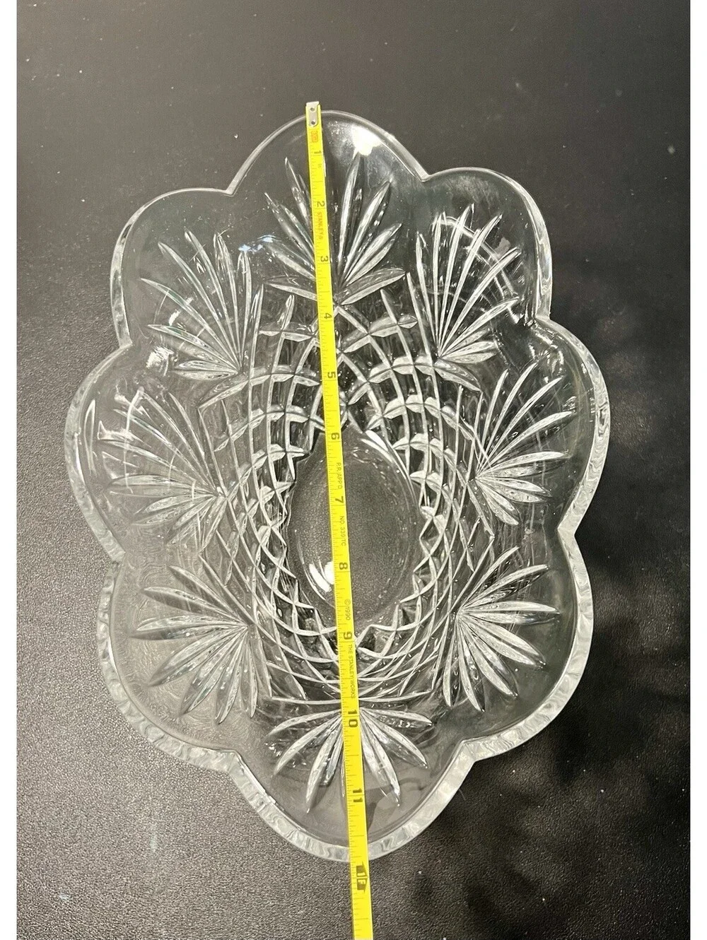 Shannon Designs of Ireland 1980s Pineapple Bowl Hand Cut Lead Crystal, 12x4.5”
